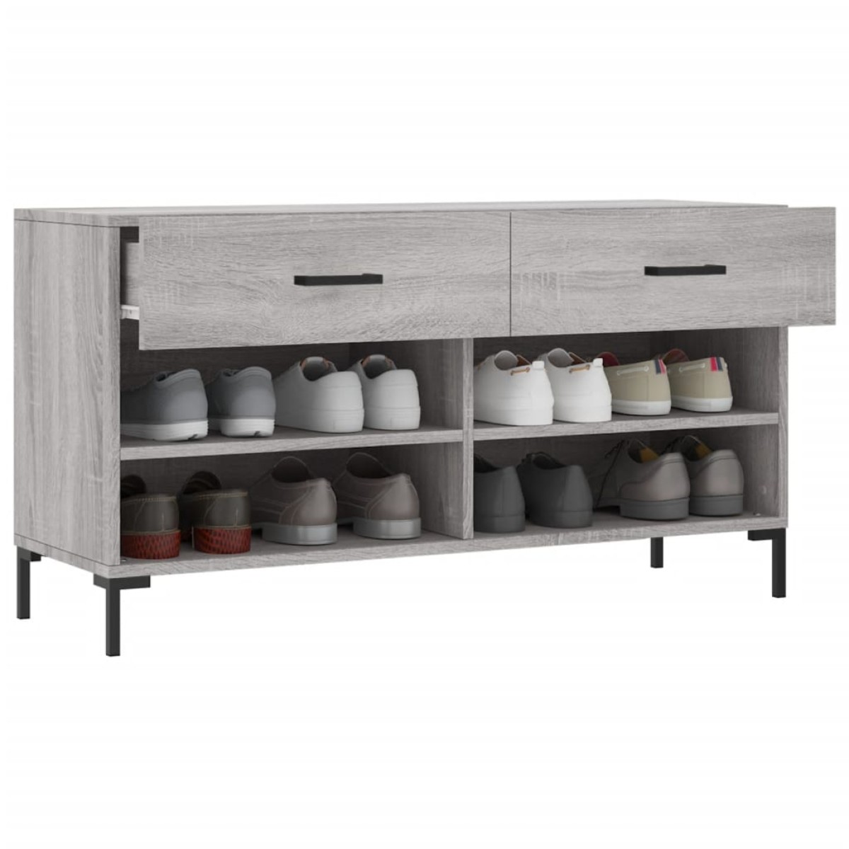 vidaXL Παπουτσοθήκη Γκρι Sonoma 102x35x55 εκ. από Επεξεργασμένο Ξύλο