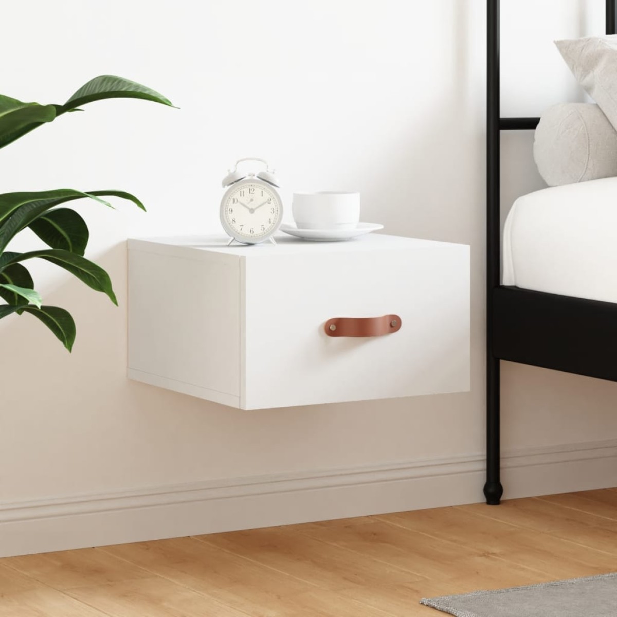 vidaXL Κομοδίνο Επιτοίχιο Λευκά 35 x 35 x 20 εκ.