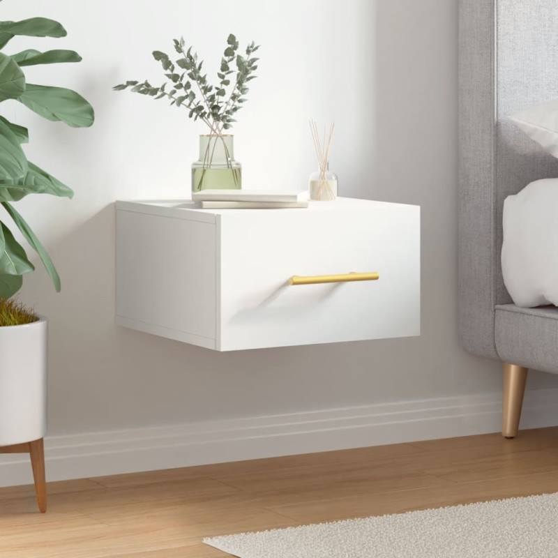 vidaXL Κομοδίνο Επιτοίχιο Λευκά 35 x 35 x 20 εκ.