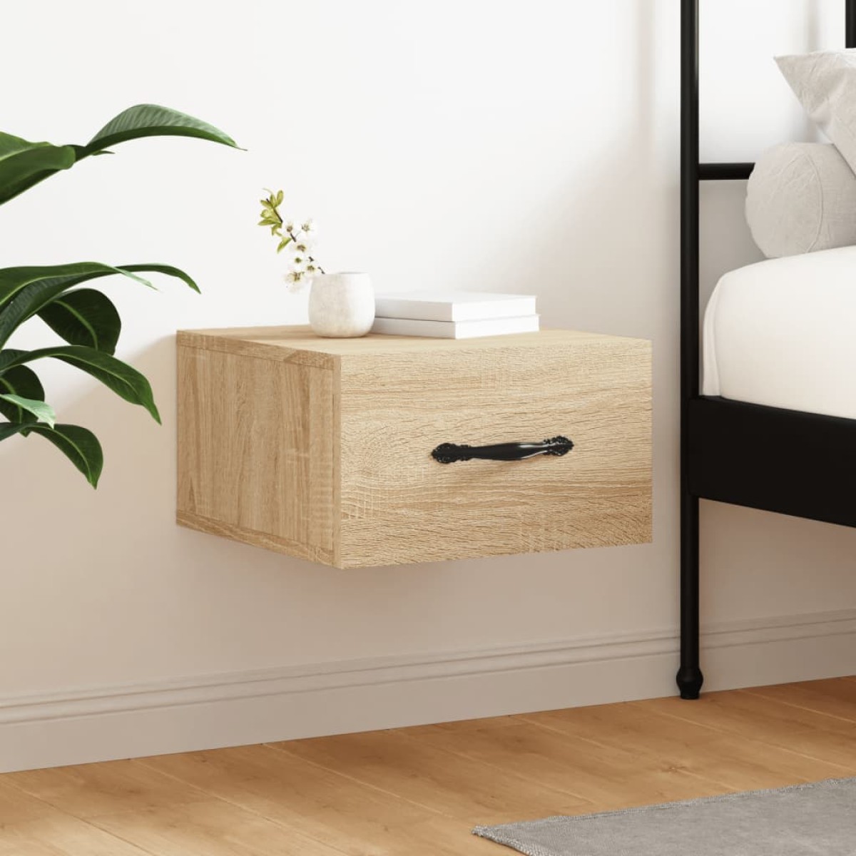 vidaXL Κομοδίνα Επιτοίχια Sonoma Δρυς 35 x 35 x 20 εκ.