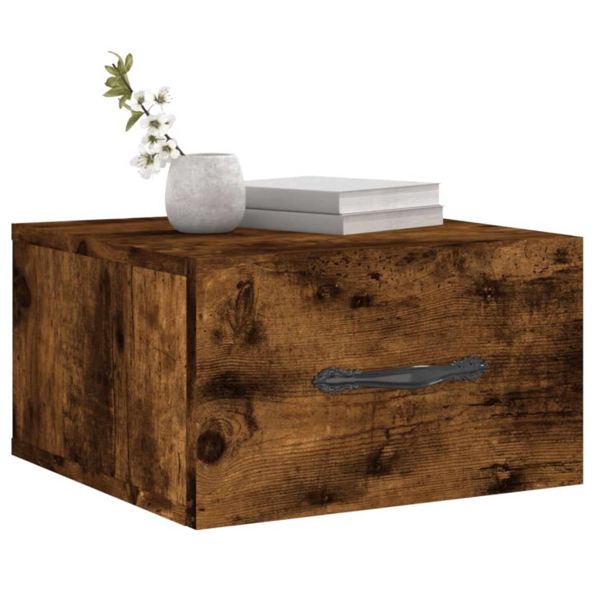 vidaXL Κομοδίνο Επιτοίχιο Καπνιστή Δρυς 35 x 35 x 20 εκ.