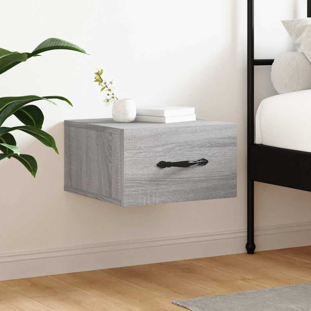 vidaXL Κομοδίνα Επιτοίχια Γκρι Sonoma 35 x 35 x 20 εκ.