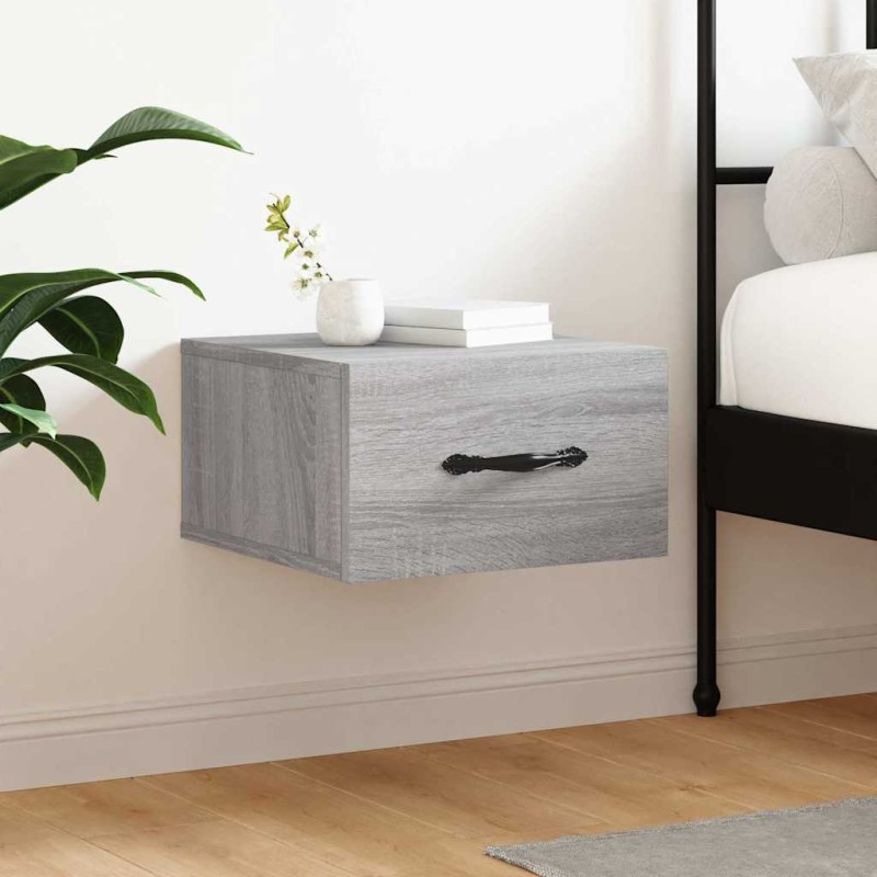 vidaXL Κομοδίνα Επιτοίχια Γκρι Sonoma 35 x 35 x 20 εκ.