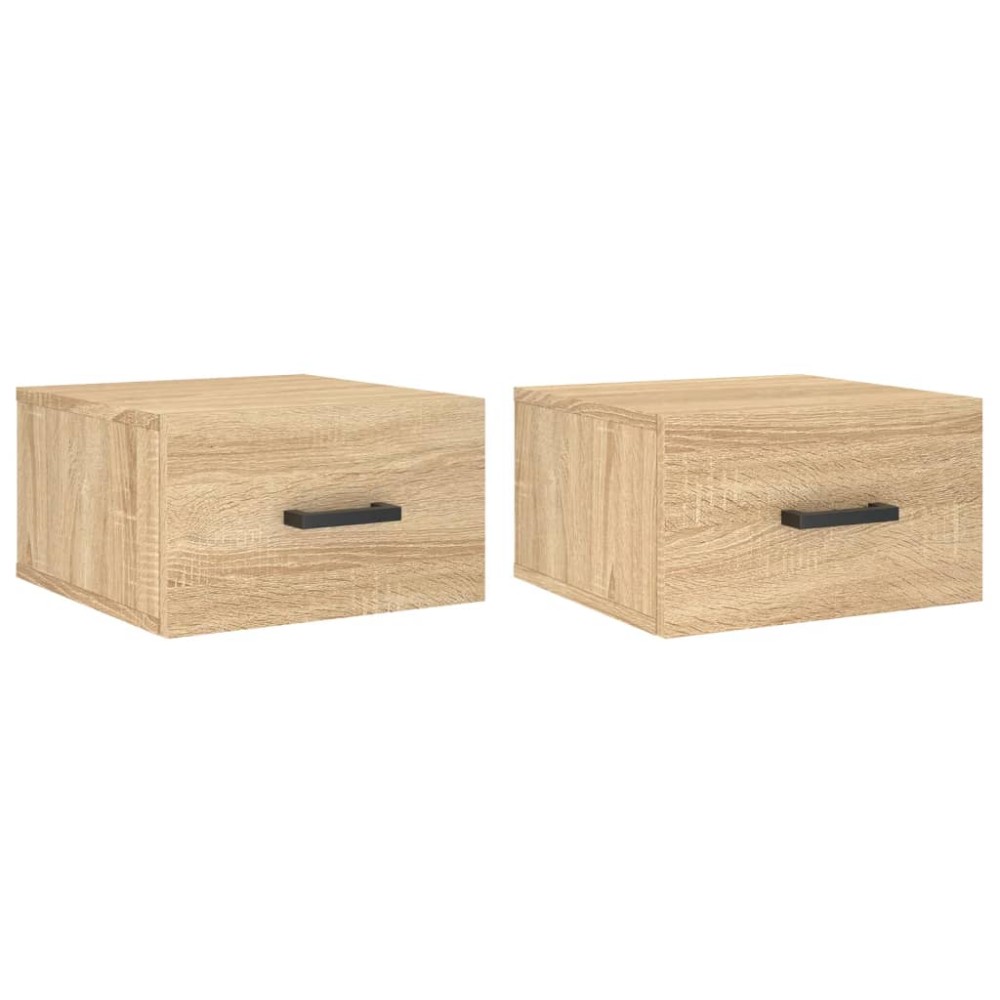 vidaXL Κομοδίνα Επιτοίχια 2 τεμ. Sonoma Δρυς 35 x 35 x 20 εκ.