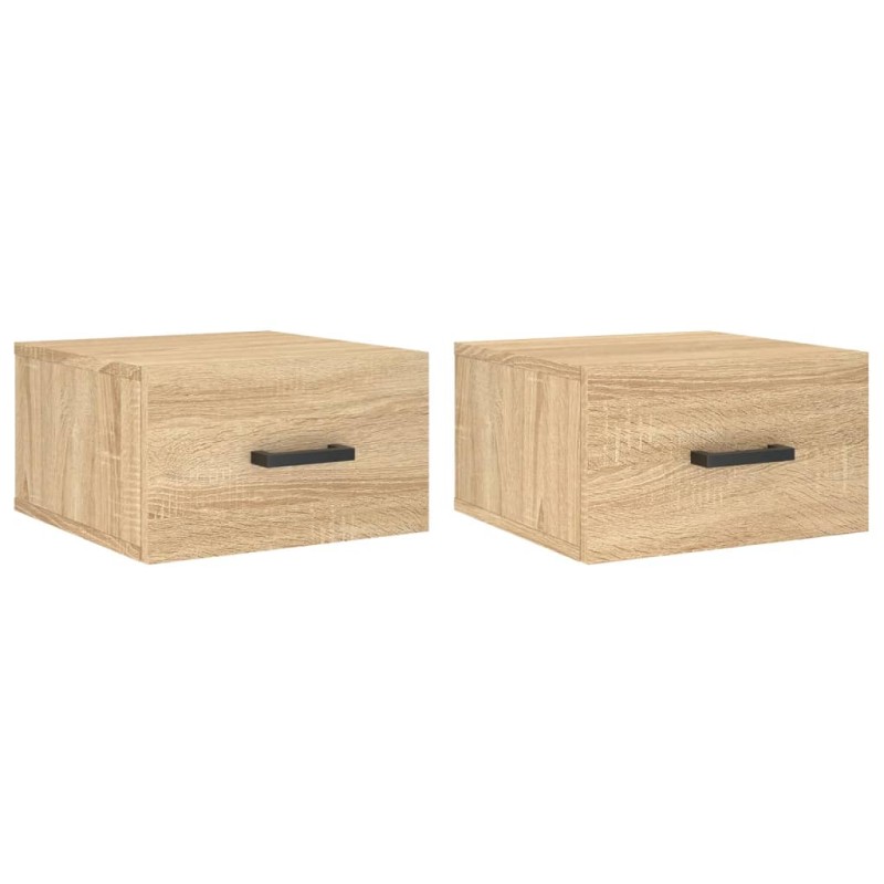 vidaXL Κομοδίνα Επιτοίχια 2 τεμ. Sonoma Δρυς 35 x 35 x 20 εκ.