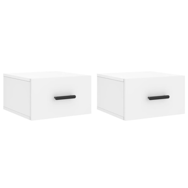 vidaXL Κομοδίνα Επιτοίχια 2 τεμ. Λευκά 35x35x20 εκ.