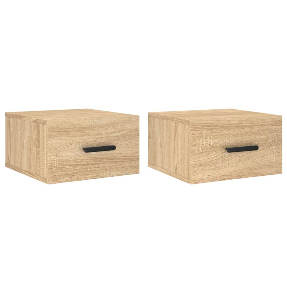 vidaXL Κομοδίνα Επιτοίχια 2 τεμ. Sonoma Δρυς 35 x 35 x 20 εκ.
