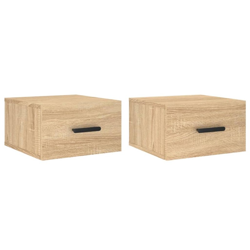 vidaXL Κομοδίνα Επιτοίχια 2 τεμ. Sonoma Δρυς 35 x 35 x 20 εκ.