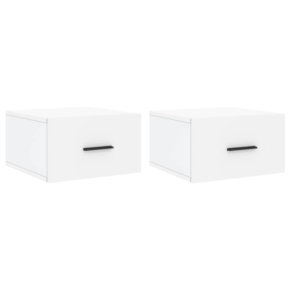 vidaXL Κομοδίνα Επιτοίχια 2 τεμ. Λευκά 35x35x20 εκ.