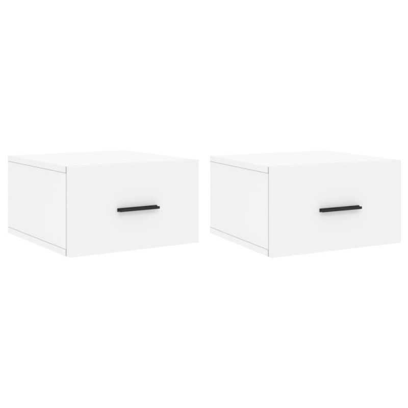 vidaXL Κομοδίνα Επιτοίχια 2 τεμ. Λευκά 35x35x20 εκ.