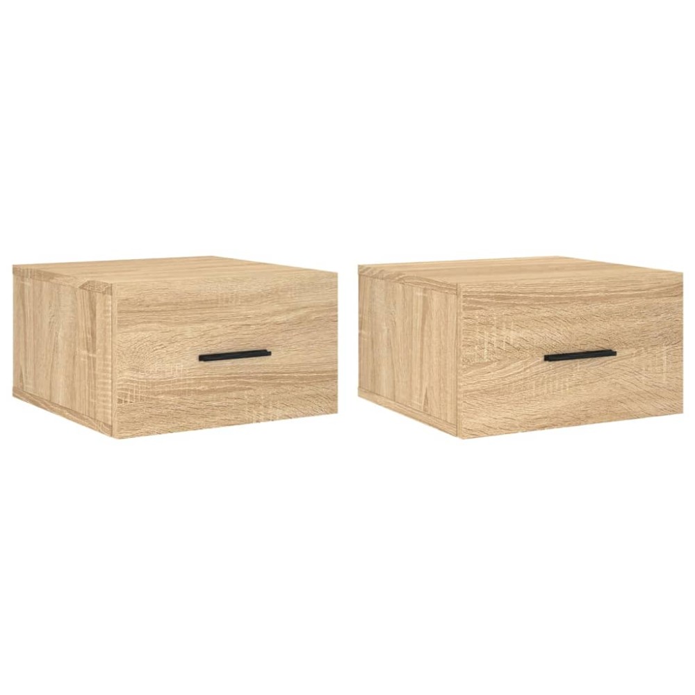 vidaXL Κομοδίνα Επιτοίχια 2 τεμ. Sonoma Δρυς 35 x 35 x 20 εκ.