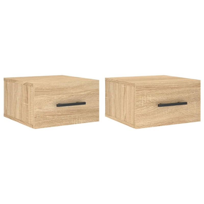 vidaXL Κομοδίνα Επιτοίχια 2 τεμ. Sonoma Δρυς 35 x 35 x 20 εκ.