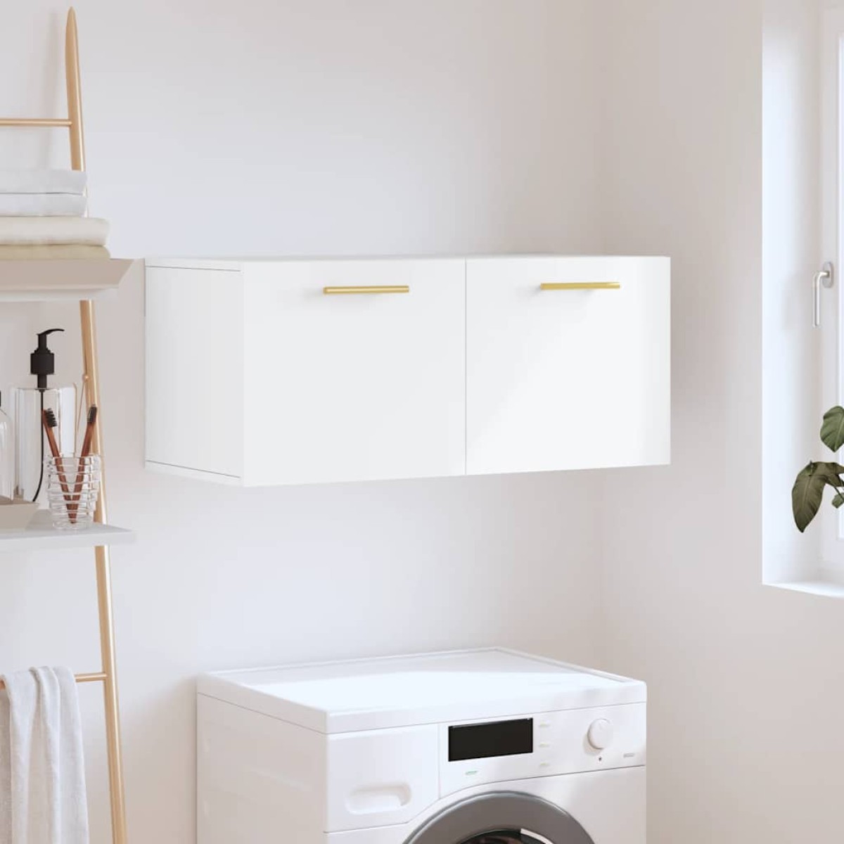 vidaXL Ντουλάπι Τοίχου Λευκό 80 x 36,5 x 35 εκ. από Επεξεργασμένο Ξύλο