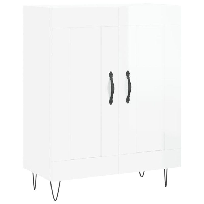 vidaXL Ντουλάπι Γυαλιστερό Λευκό 69,5x34x90 εκ. Επεξεργασμένο Ξύλο