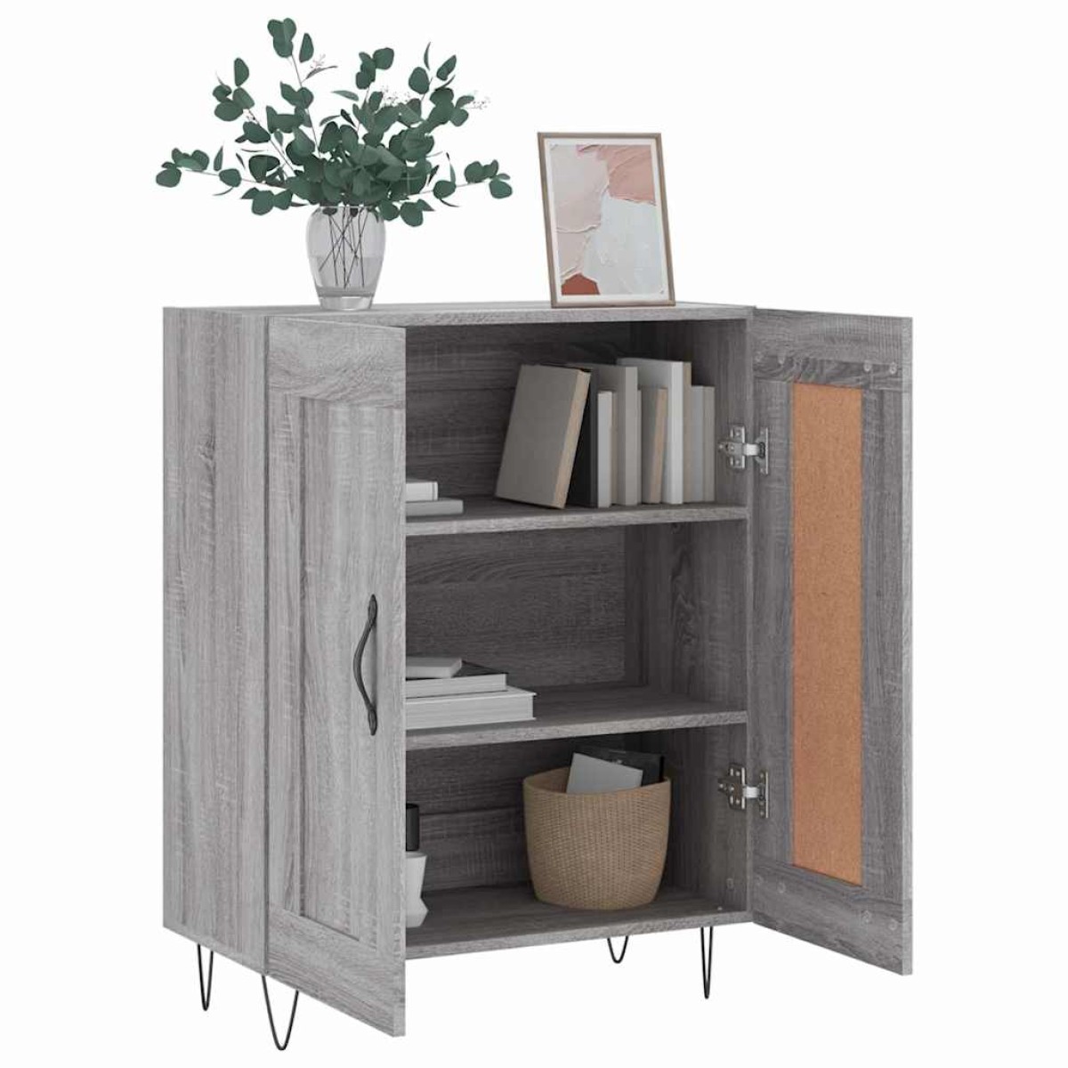vidaXL Ντουλάπι Γκρι Sonoma 69,5 x 34 x 90 εκ. από Επεξεργασμένο Ξύλο