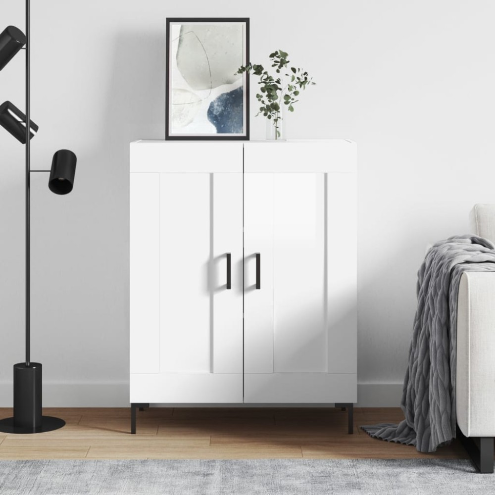 vidaXL Ντουλάπι Γυαλιστερό Λευκό 69,5x34x90 εκ. Επεξεργασμένο Ξύλο