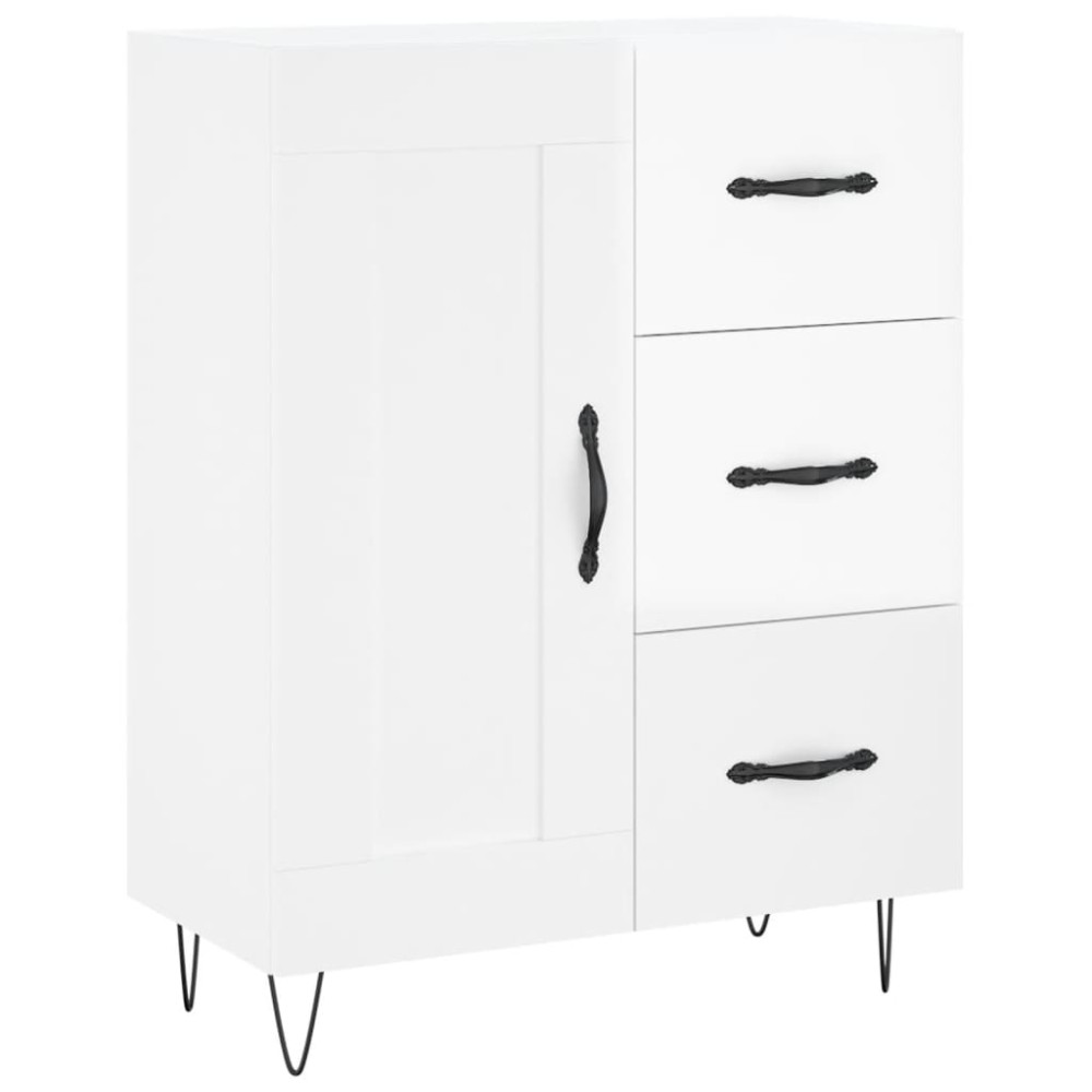 vidaXL Ντουλάπι Γυαλιστερό Λευκό 69,5x34x90 εκ. Επεξεργασμένο Ξύλο
