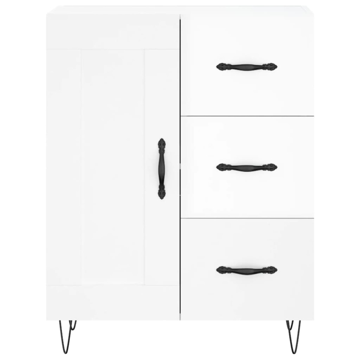 vidaXL Ντουλάπι Γυαλιστερό Λευκό 69,5x34x90 εκ. Επεξεργασμένο Ξύλο