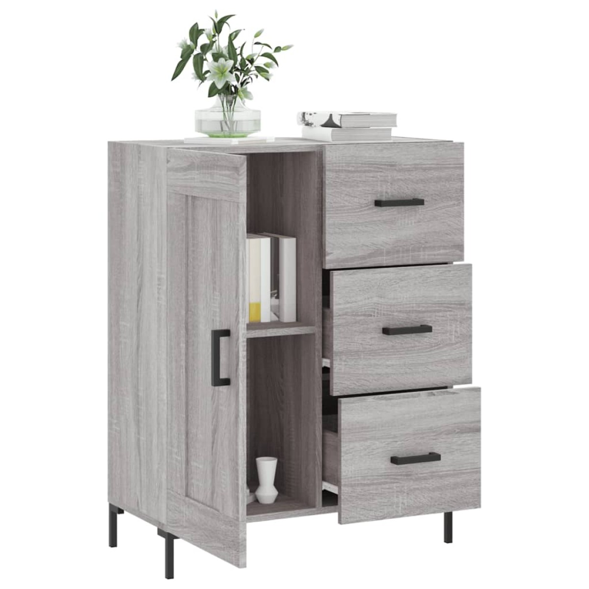 vidaXL Ντουλάπι Γκρι Sonoma 69,5 x 34 x 90 εκ. από Επεξεργασμένο Ξύλο