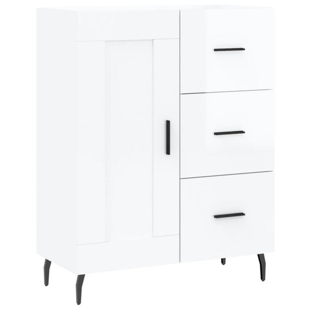 vidaXL Ντουλάπι Γυαλιστερό Λευκό 69,5x34x90 εκ. Επεξεργασμένο Ξύλο