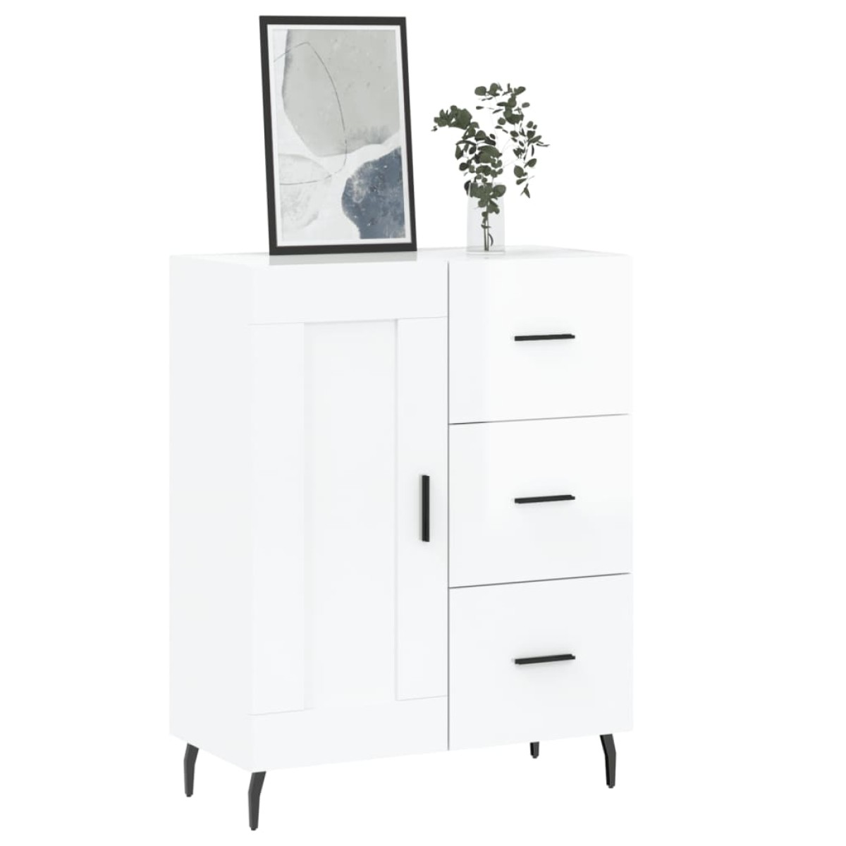 vidaXL Ντουλάπι Γυαλιστερό Λευκό 69,5x34x90 εκ. Επεξεργασμένο Ξύλο