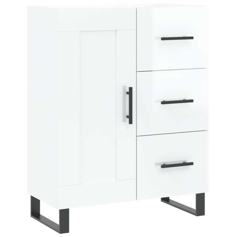 vidaXL Ντουλάπι Γυαλιστερό Λευκό 69,5x34x90 εκ. Επεξεργασμένο Ξύλο