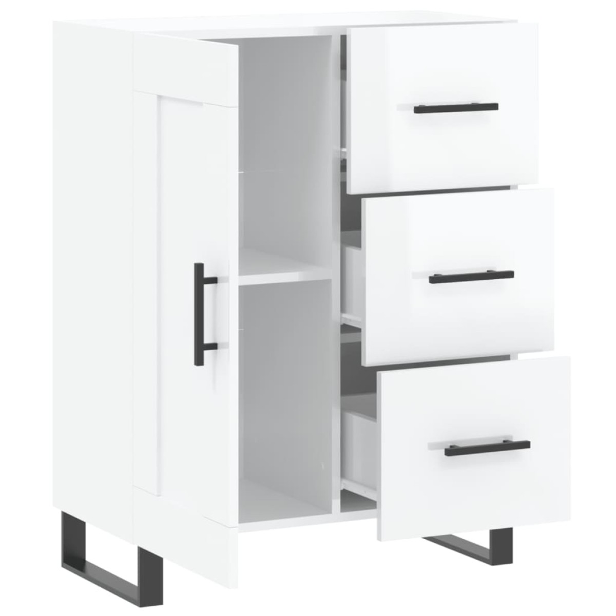 vidaXL Ντουλάπι Γυαλιστερό Λευκό 69,5x34x90 εκ. Επεξεργασμένο Ξύλο