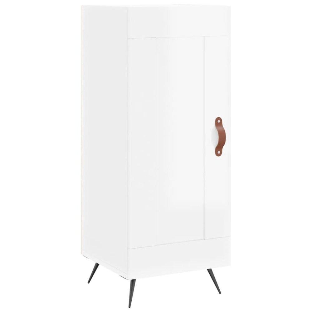 vidaXL Ντουλάπι Γυαλιστερό Λευκό 34,5x34x90 εκ. Επεξεργασμένο Ξύλο