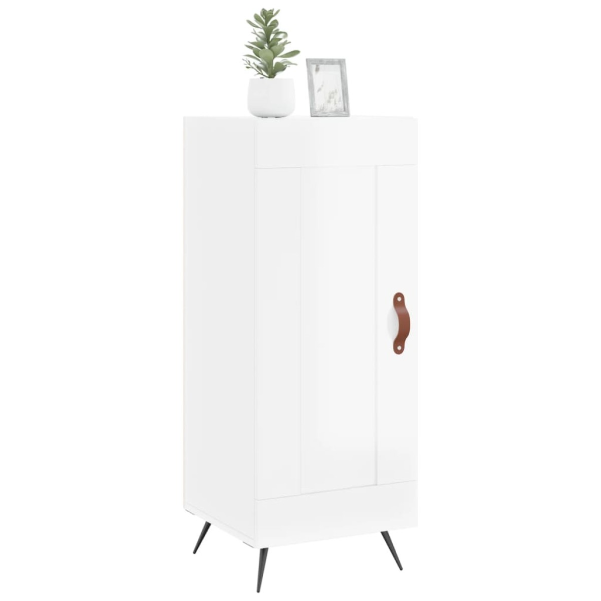 vidaXL Ντουλάπι Γυαλιστερό Λευκό 34,5x34x90 εκ. Επεξεργασμένο Ξύλο