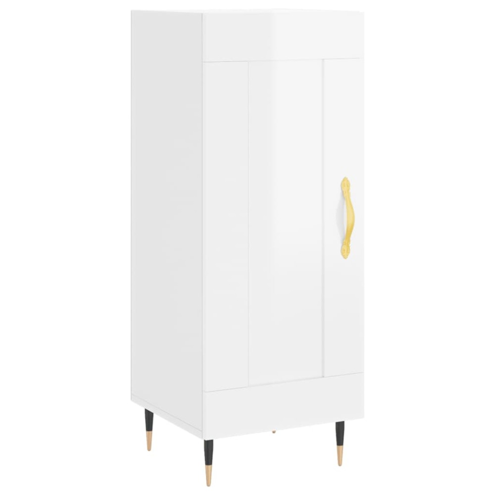 vidaXL Ντουλάπι Γυαλιστερό Λευκό 34,5x34x90 εκ. Επεξεργασμένο Ξύλο