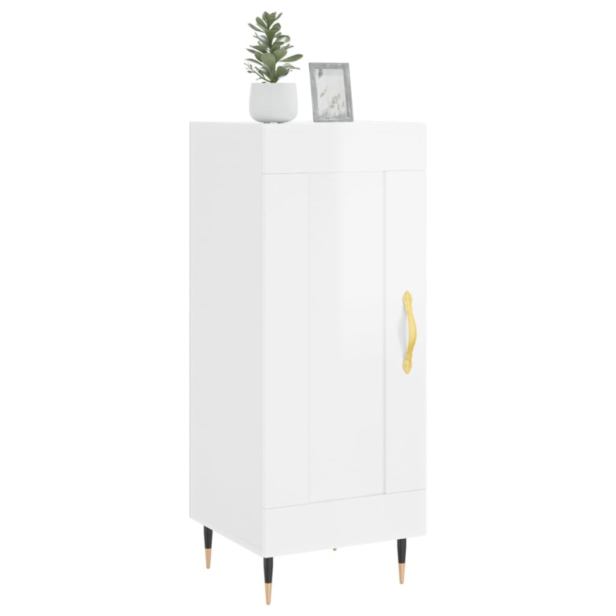 vidaXL Ντουλάπι Γυαλιστερό Λευκό 34,5x34x90 εκ. Επεξεργασμένο Ξύλο