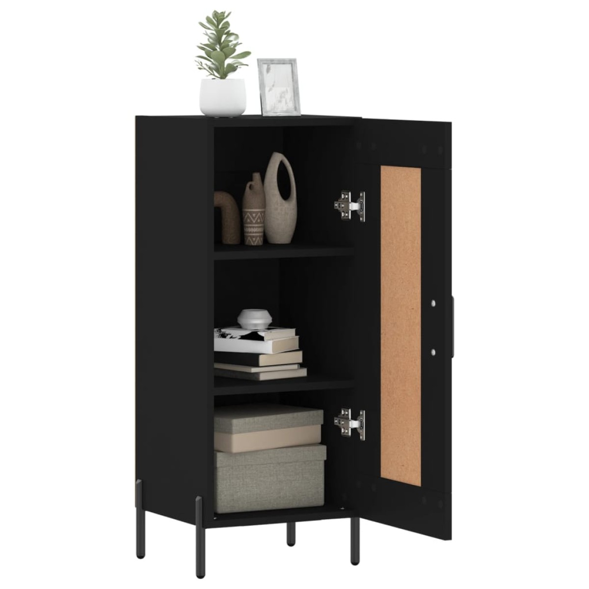 vidaXL Ντουλάπι Μαύρο 34,5 x 34 x 90 εκ. από Επεξεργασμένο Ξύλο