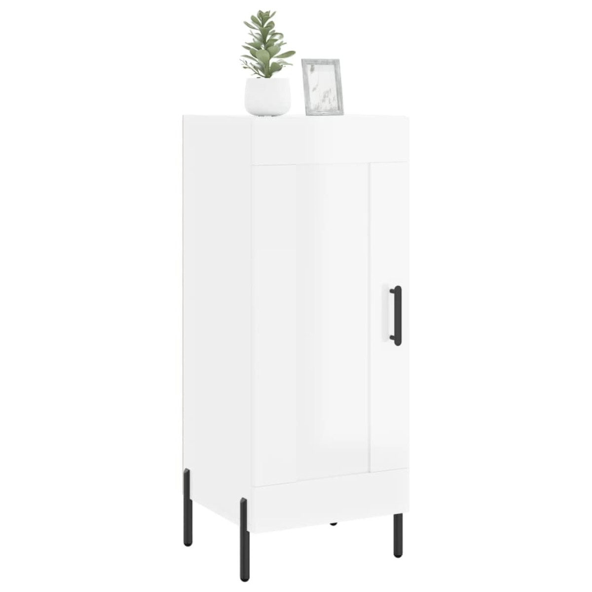 vidaXL Ντουλάπι Γυαλιστερό Λευκό 34,5x34x90 εκ. Επεξεργασμένο Ξύλο