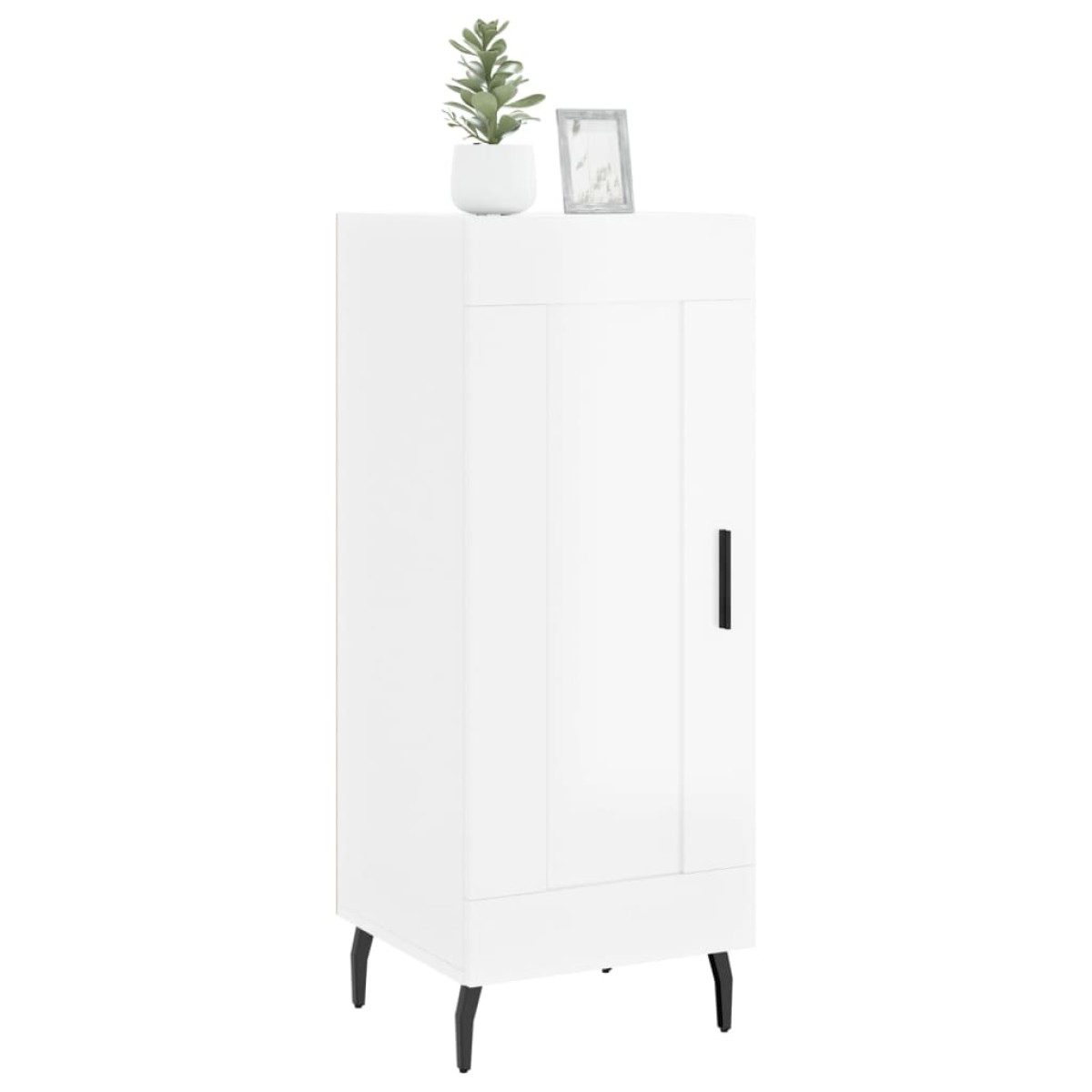 vidaXL Ντουλάπι Γυαλιστερό Λευκό 34,5x34x90 εκ. Επεξεργασμένο Ξύλο