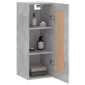 vidaXL Ντουλάπι Τοίχου Γκρι Σκυροδέματος 34,5x34x90 εκ. Επεξεργ. Ξύλο