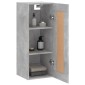 vidaXL Ντουλάπι Τοίχου Γκρι Σκυροδέματος 34,5x34x90 εκ. Επεξεργ. Ξύλο