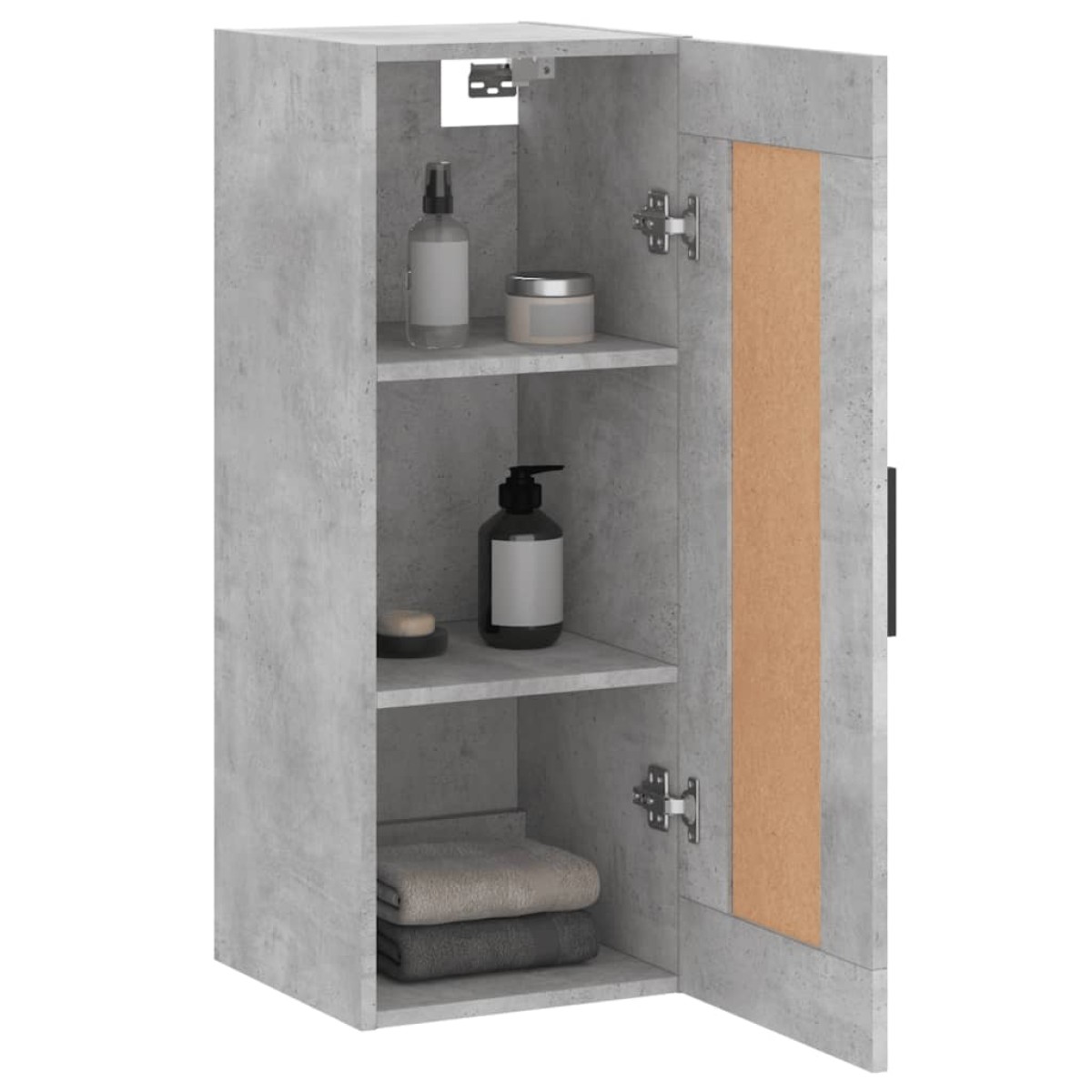 vidaXL Ντουλάπι Τοίχου Γκρι Σκυροδέματος 34,5x34x90 εκ. Επεξεργ. Ξύλο
