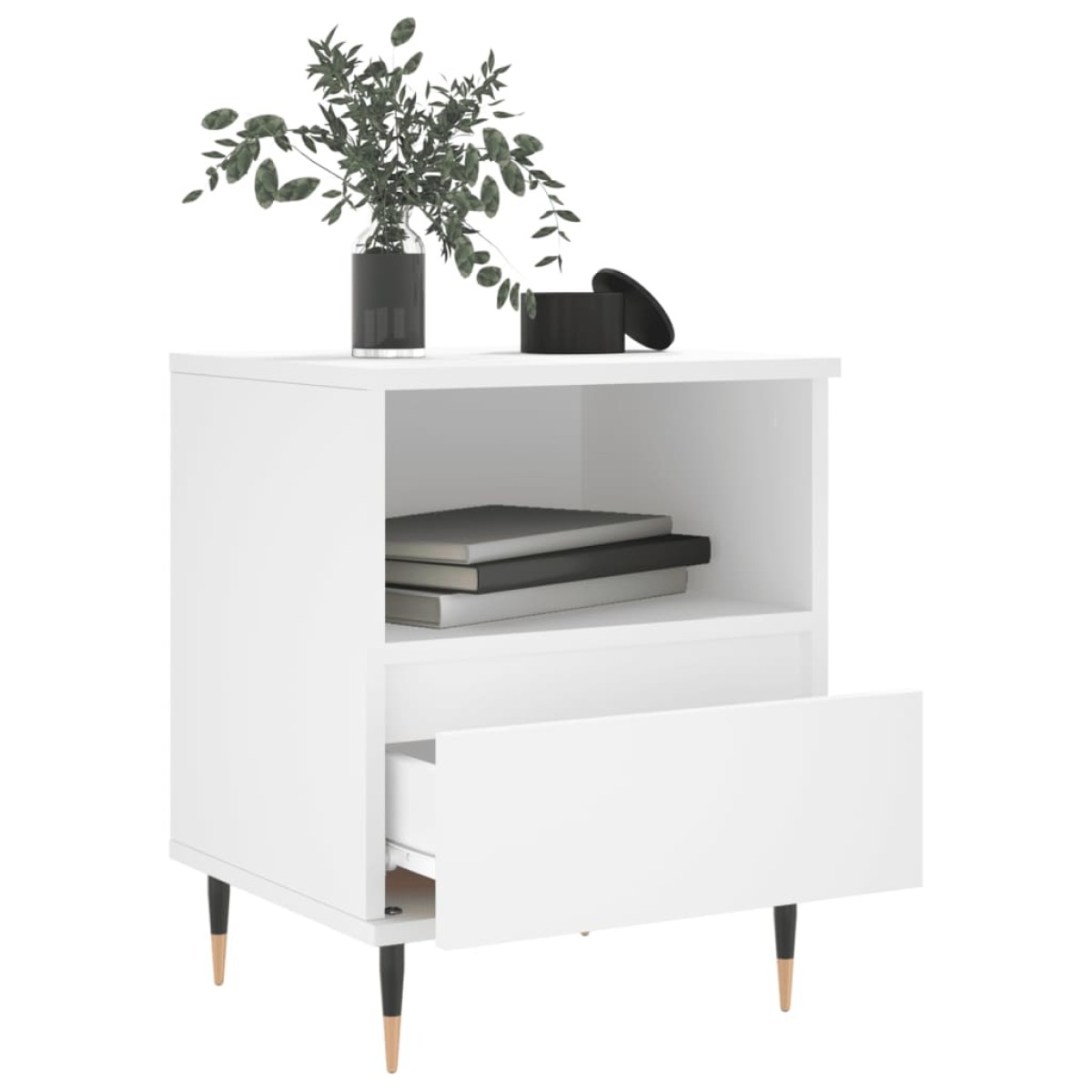 vidaXL Κομοδίνο Λευκό 40 x 35 x 50 εκ. από Επεξεργασμένο Ξύλο