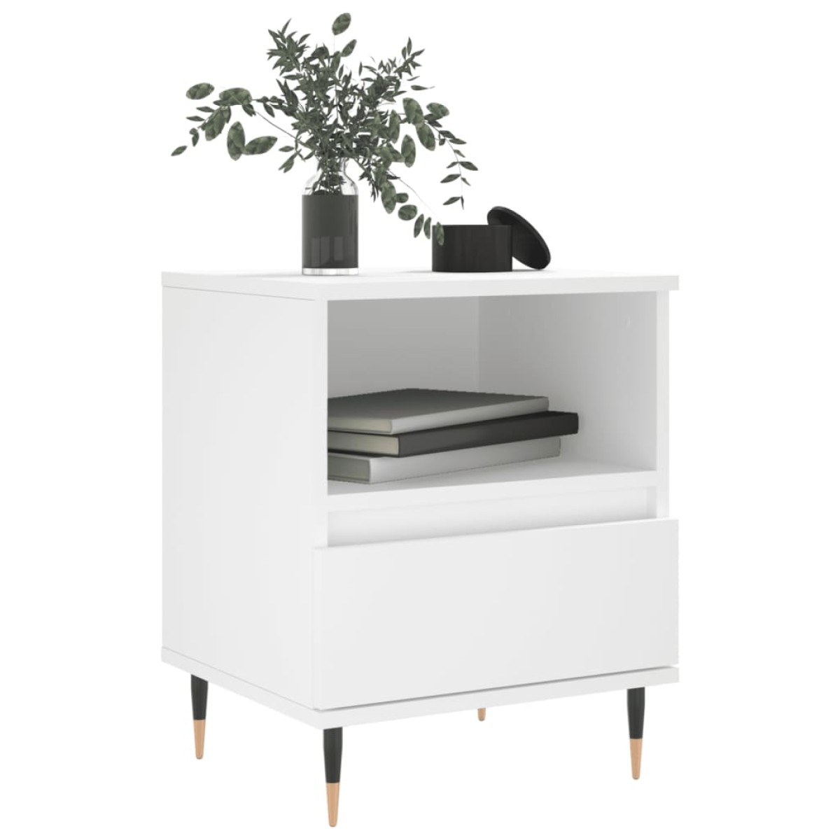vidaXL Κομοδίνα Λευκά 2 τεμ. 40 x 35 x 50 εκ. από Επεξεργασμένο Ξύλο