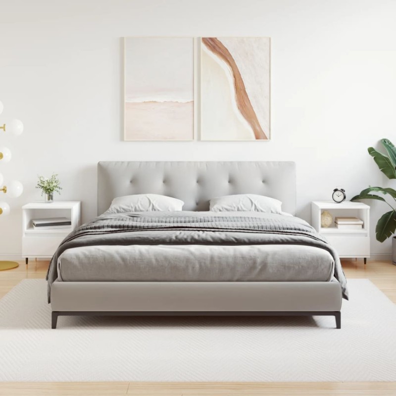 vidaXL Κομοδίνα Λευκά 2 τεμ. 40 x 35 x 50 εκ. από Επεξεργασμένο Ξύλο