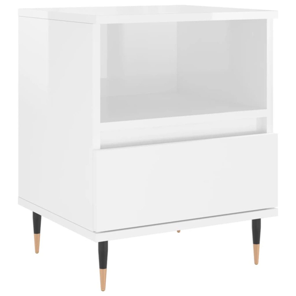 vidaXL Κομοδίνα 2 τεμ. Γυαλ. Λευκό 40 x 35 x 50 εκ. Επεξεργασμένο Ξύλο