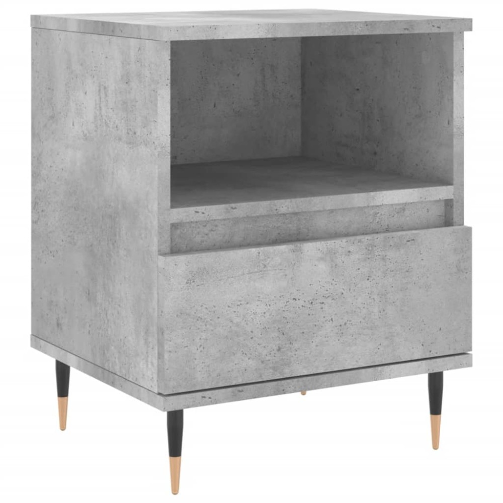 vidaXL Κομοδίνο Γκρι Σκυροδέματος 40 x 35 x 50 εκ. από Επεξεργ. Ξύλο