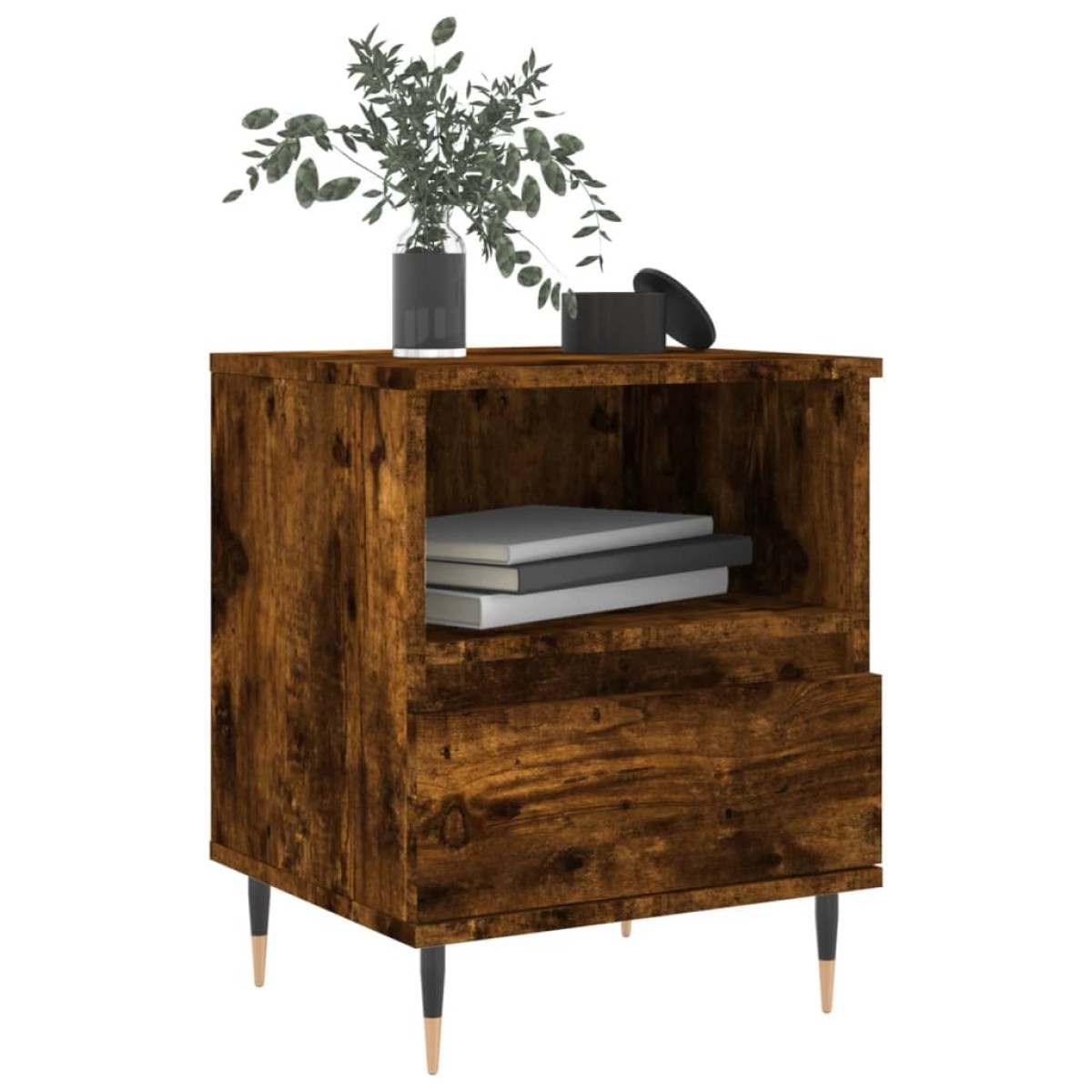 vidaXL Κομοδίνα 2 τεμ. Καπνιστή Δρυς 40 x 35 x 50 εκ. Επεξεργ. Ξύλο
