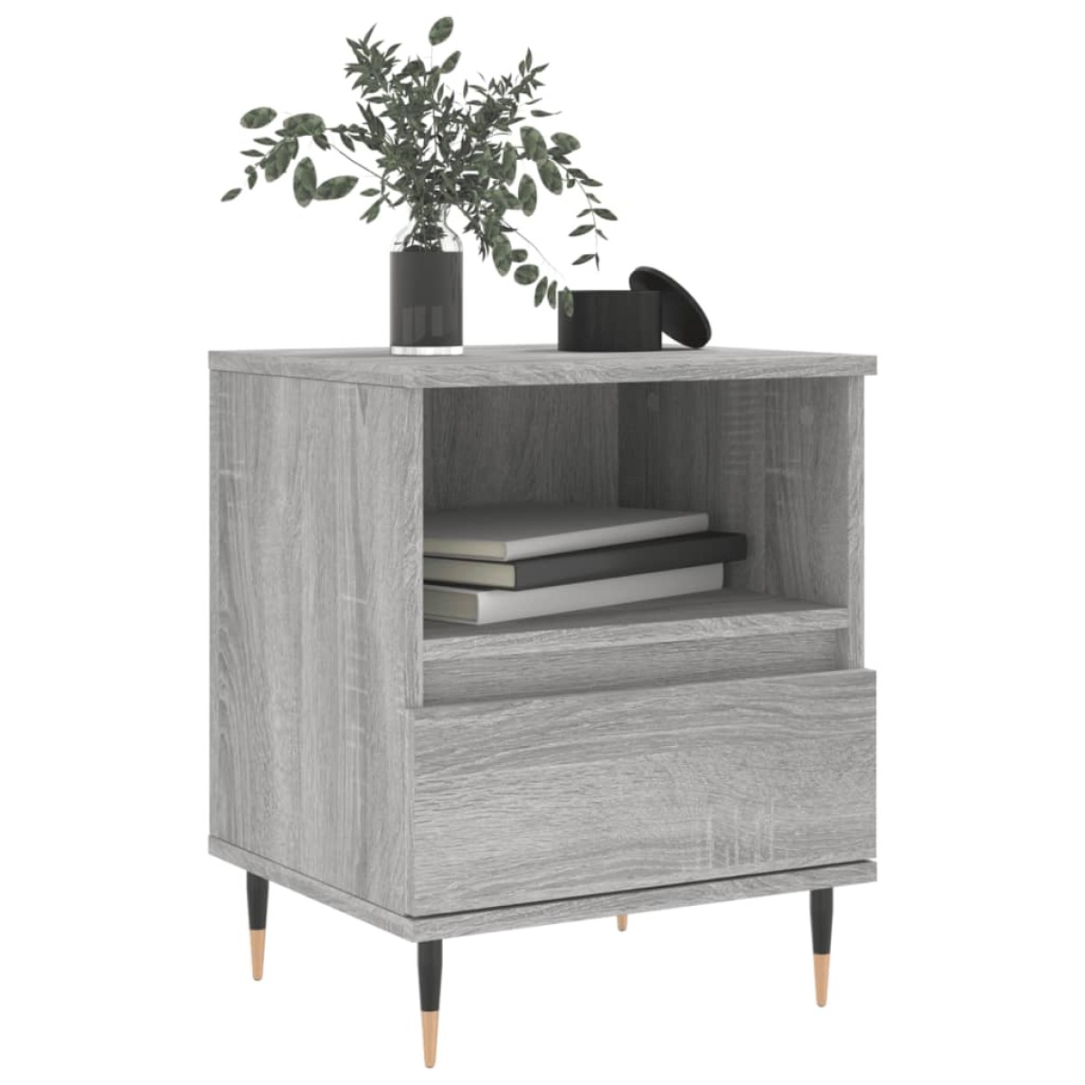 vidaXL Κομοδίνα 2 τεμ. Γκρι Sonoma 40 x 35 x 50 εκ. από Επεξεργ. Ξύλο