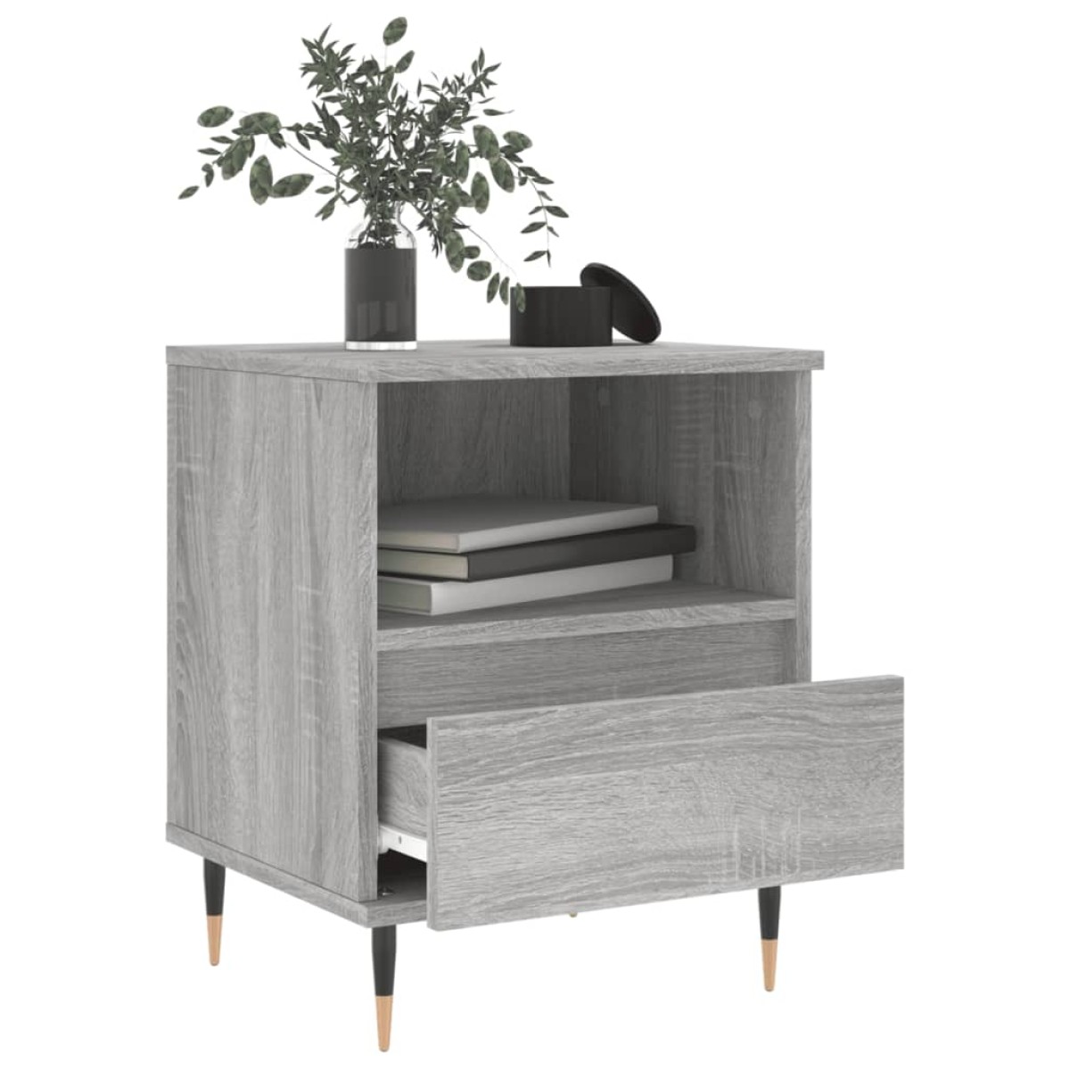 vidaXL Κομοδίνα 2 τεμ. Γκρι Sonoma 40 x 35 x 50 εκ. από Επεξεργ. Ξύλο