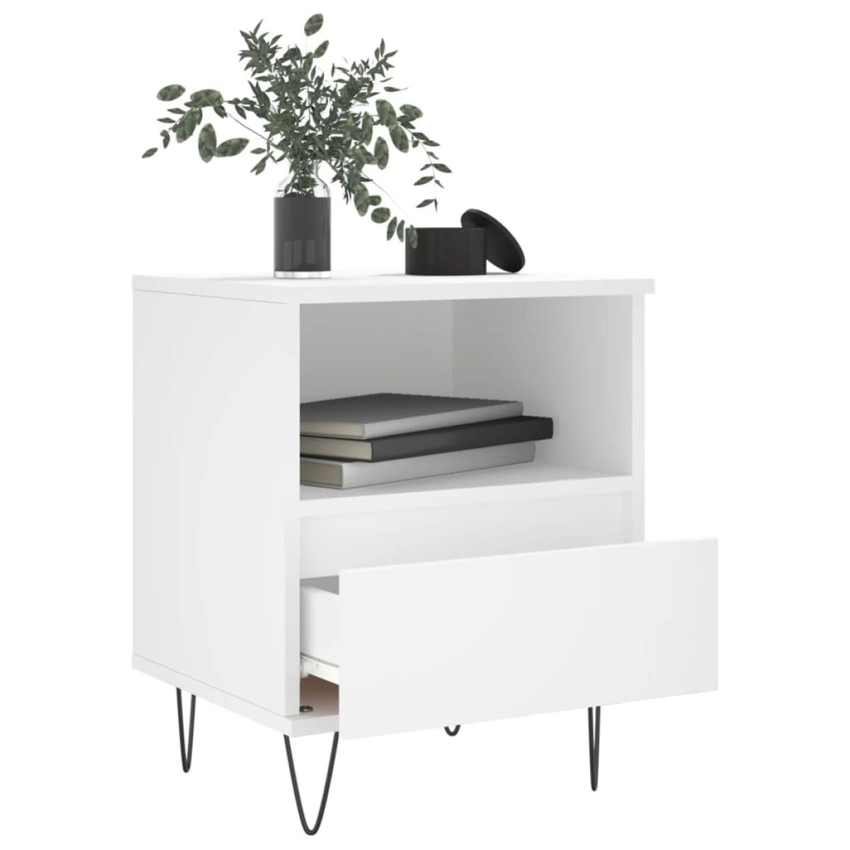 vidaXL Κομοδίνο Λευκό 40 x 35 x 50 εκ. από Επεξεργασμένο Ξύλο