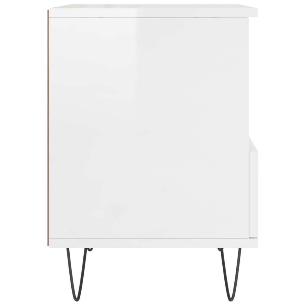 vidaXL Κομοδίνο Γυαλ. Λευκό 40 x 35 x 50 εκ. από Επεξεργασμένο Ξύλο