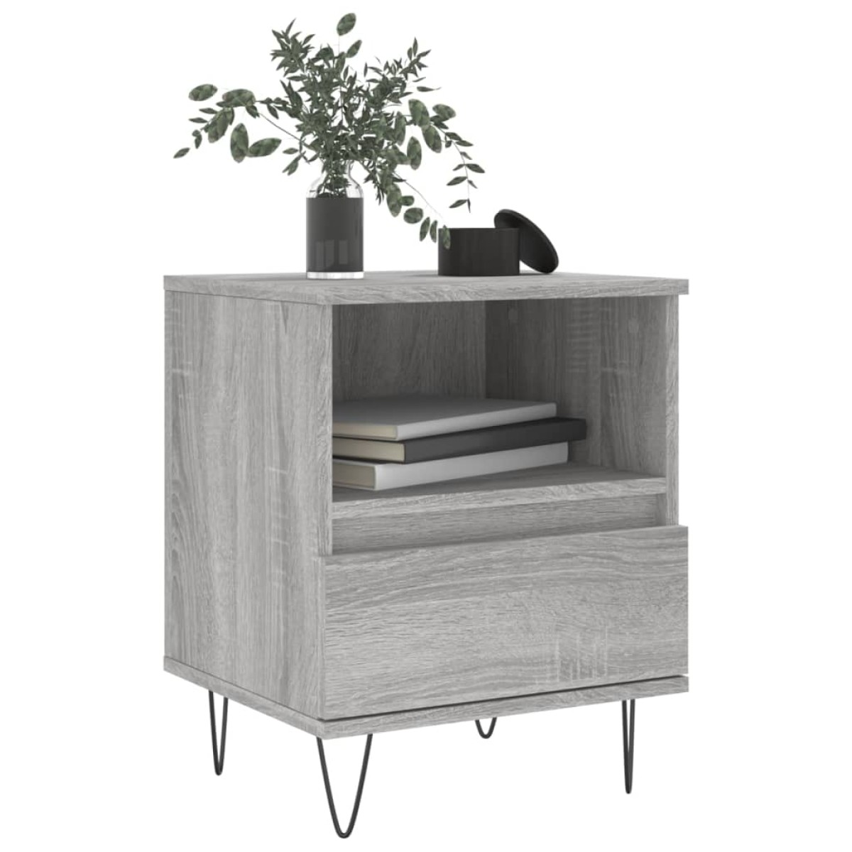 vidaXL Κομοδίνο Γκρι Sonoma 40 x 35 x 50 εκ. από Επεξεργασμένο Ξύλο