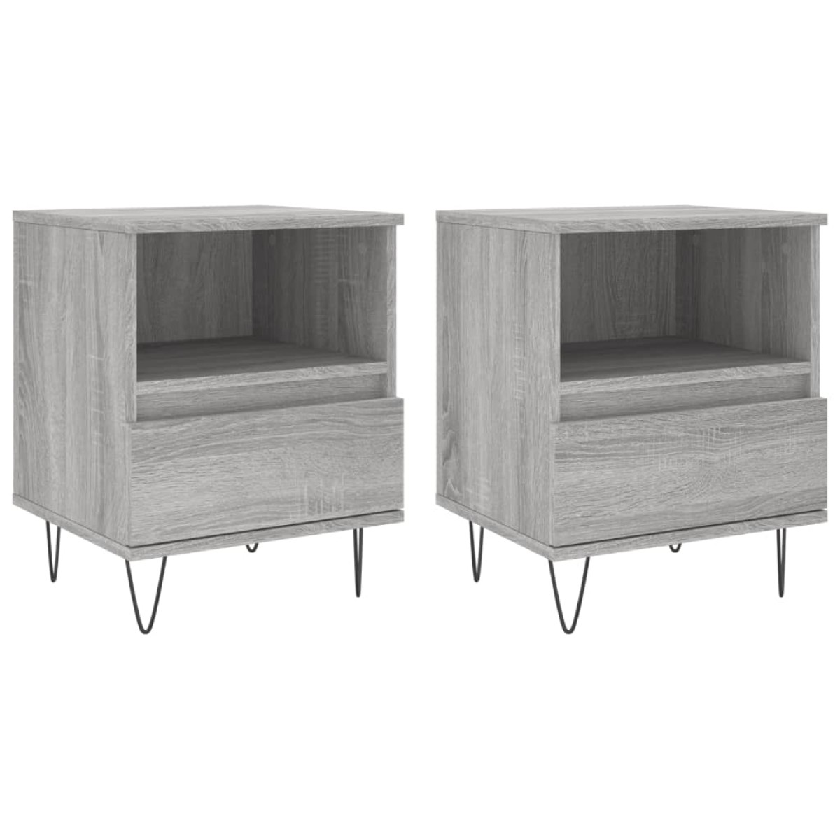 vidaXL Κομοδίνα 2 τεμ. Γκρι Sonoma 40 x 35 x 50 εκ. από Επεξεργ. Ξύλο