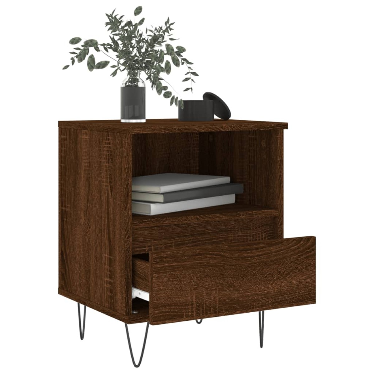 vidaXL Κομοδίνα 2 τεμ. Καφέ Δρυς 40 x 35 x 50 εκ. από Επεξεργ. Ξύλο